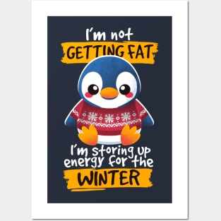 fat penguin at winter Posters and Art